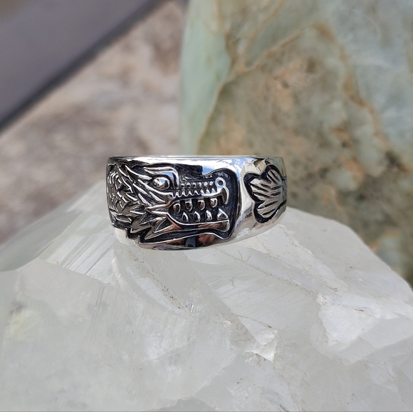 Sterling Silver Dragon Ring, size 11 - Picture 8 of 9
